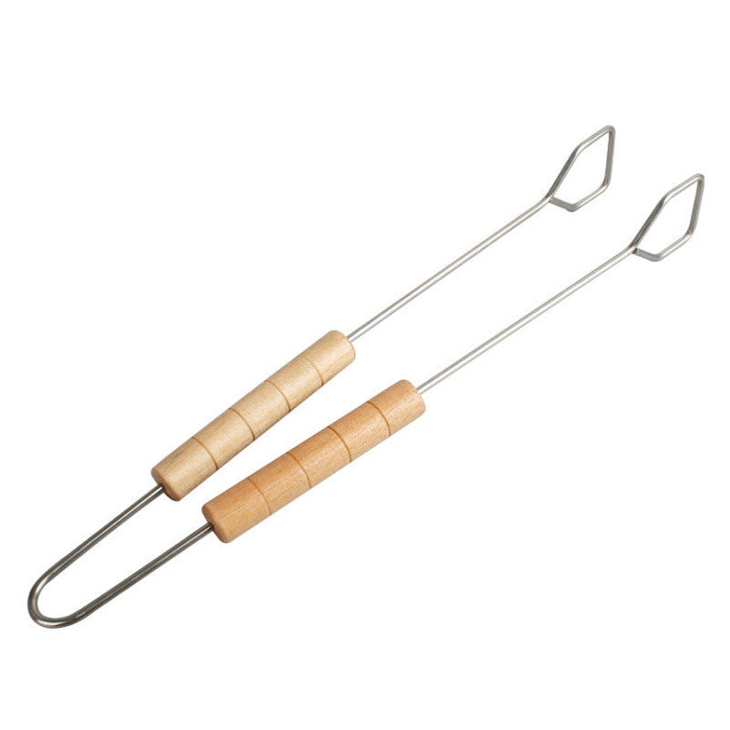 Stainless Steel Wooden Handle Barbecue Clip Barbecue Fork Barbecue Spatula Barbecue Tool Set