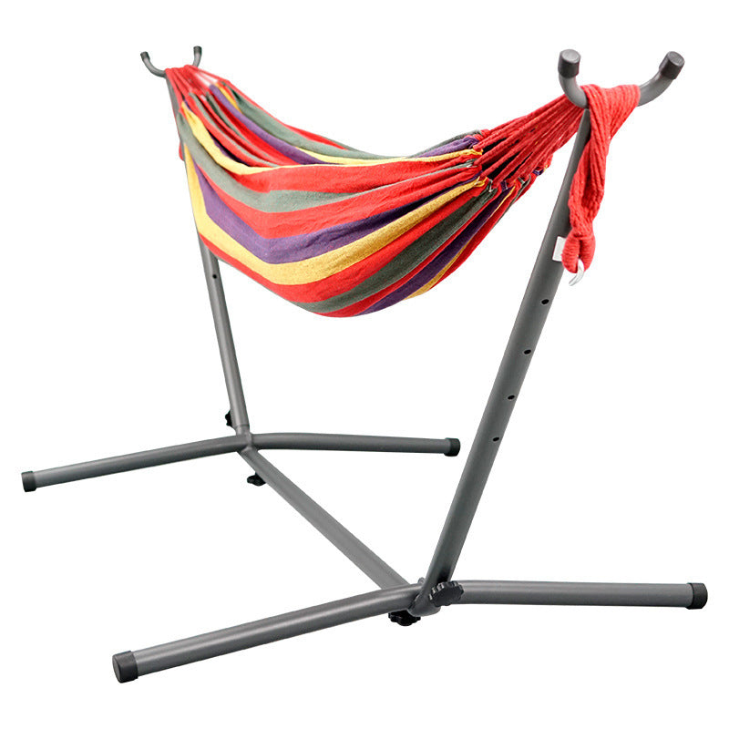 Outdoor Camping Double Iron Shelf Indoor Household Horn Hammock