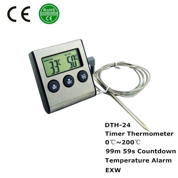 Barbecue thermometer timer barbecue fork