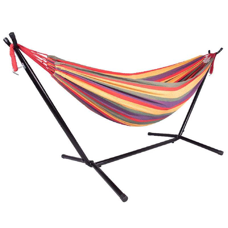 Outdoor Camping Double Iron Shelf Indoor Household Horn Hammock
