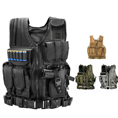 タクティカルベスト ミリタリーコンバットアーマーベスト モールエアソフトプレートキャリア SWATベスト アウトドアハンティングフィッシング CSトレーニングベスト